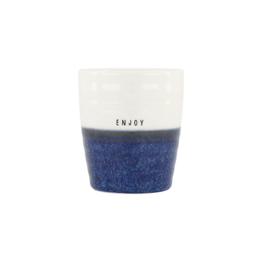 Koffiemok Duocolor 'Enjoy'-donkerblauw/wit