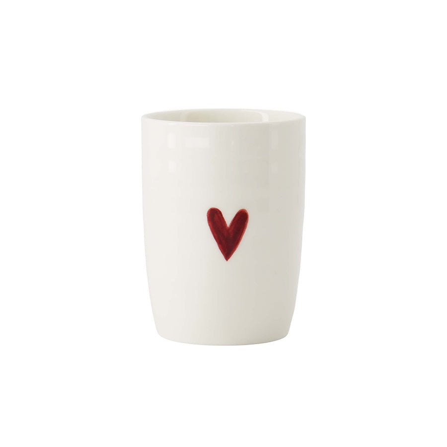 Koffiemok Hartje-wit/rood