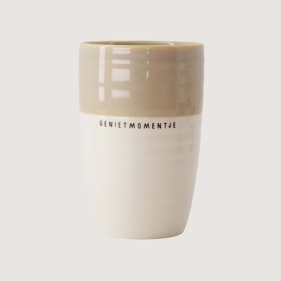 Lattemok Duocolor 'Genietmomentje'-wit/zand