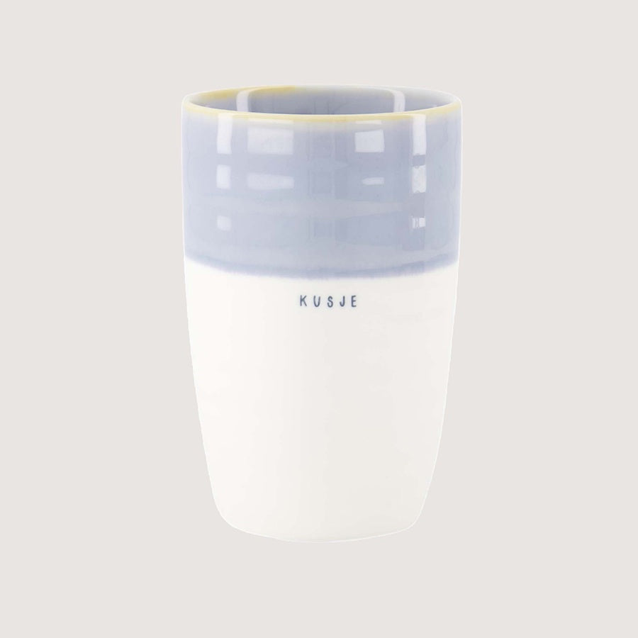 Lattemok Duocolor 'Kusje'-wit/lichtblauw