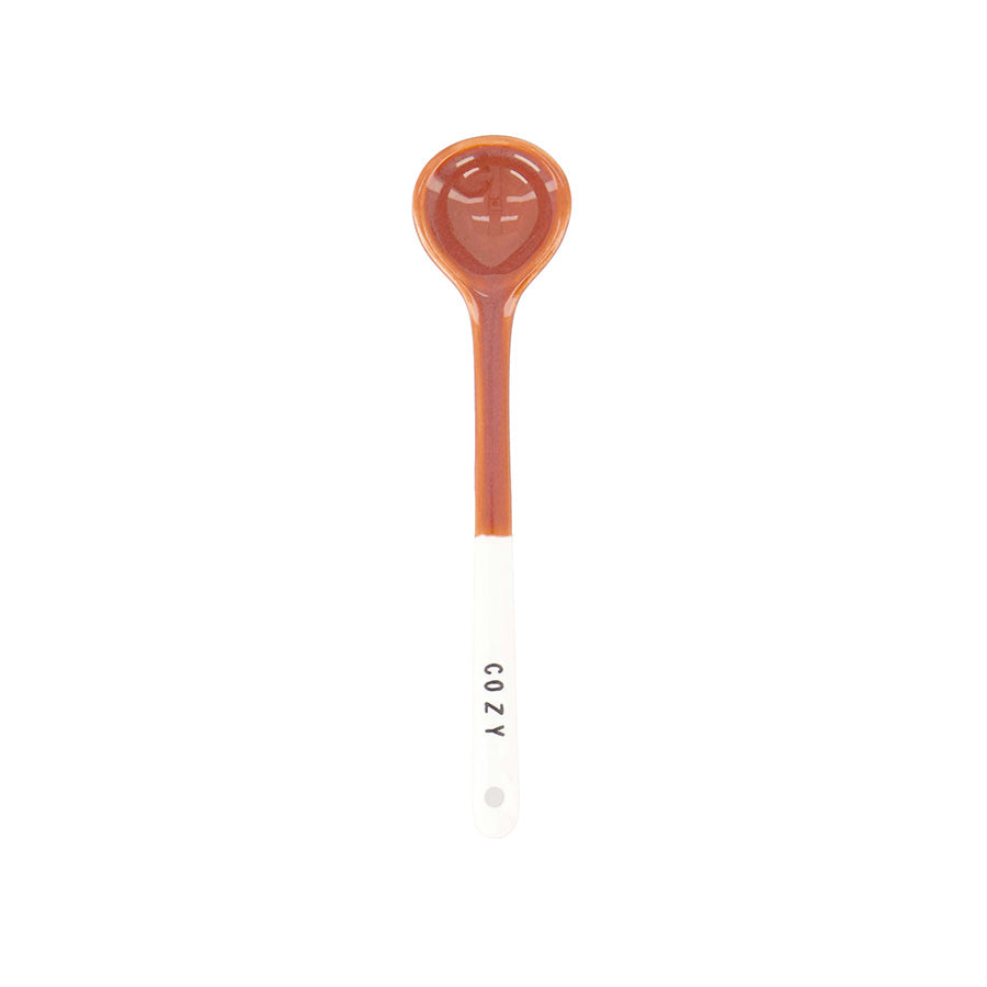Lepeltje Keramiek Duocolor 'Cozy'-wit/dark red