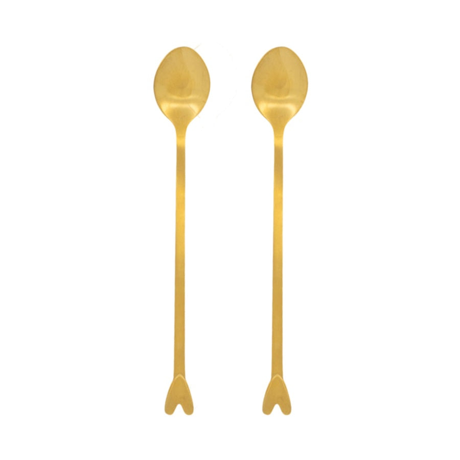 Lepels Lang Hartje Set van 2-goud