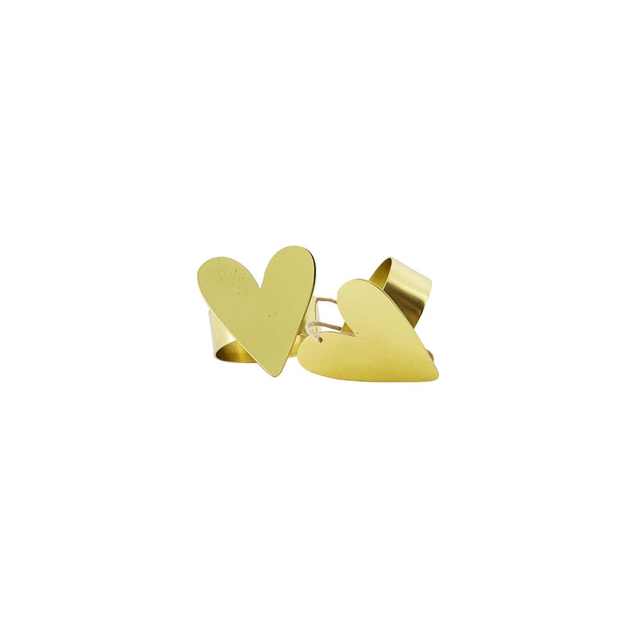 Servetringen Hartje Metaal set van 2-goud