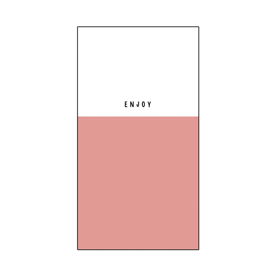 Servetten rechthoek Duocolor 'Enjoy' 11x20cm-wit/roze