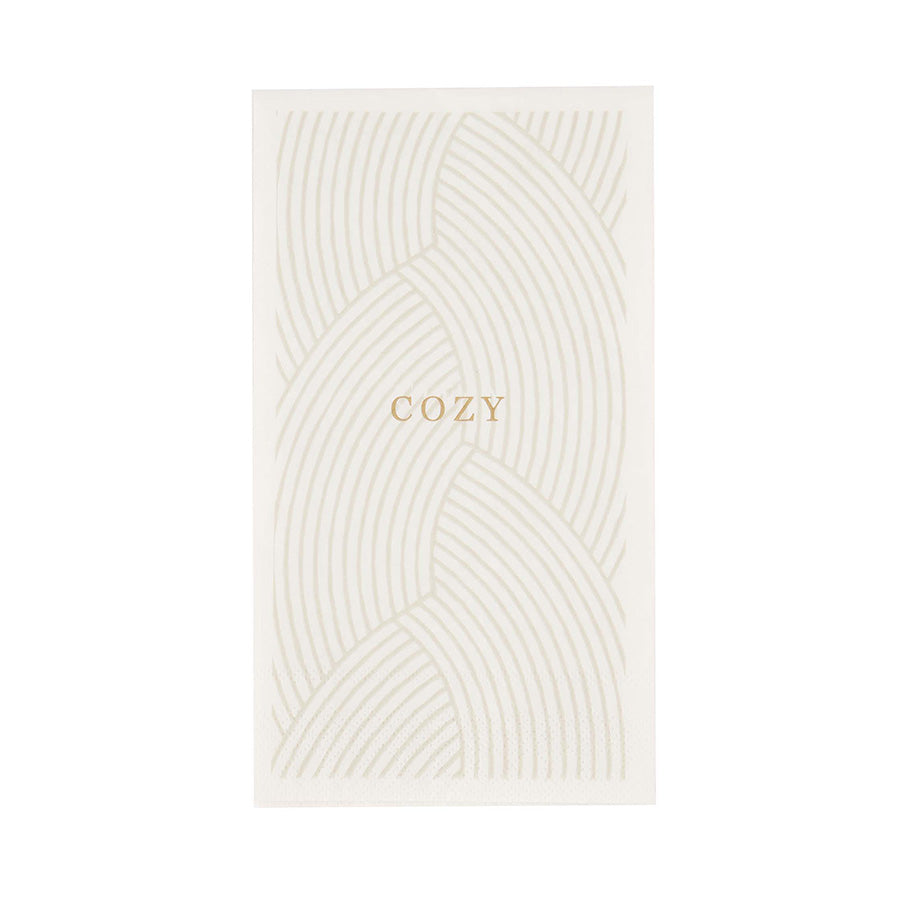 Servetten rechthoek 'Cozy'-wit/goud