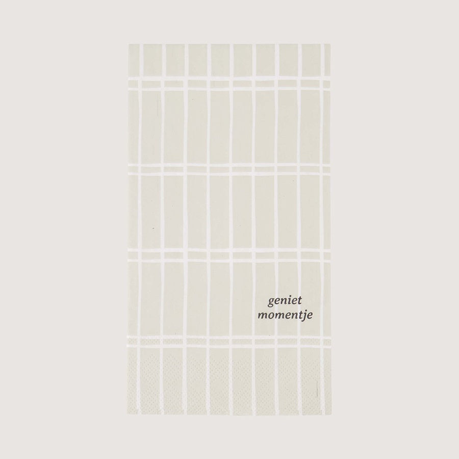 Servetten rechthoek 'Genietmomentje' Ruit-zand