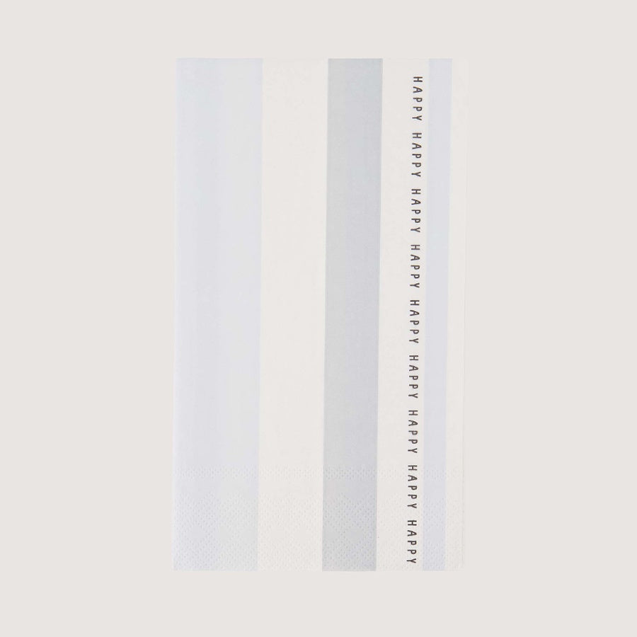 Servetten rechthoek 'Happy' Streep-wit/blauw