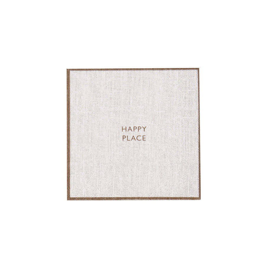 Servetten vierkant 'Happy Place'-peper/zout/bruin