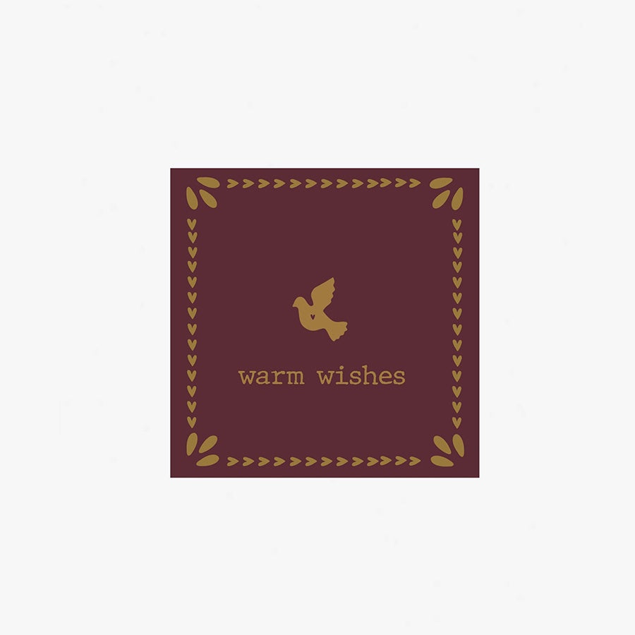 Servetten vierkant 'Warm Wishes' 12,5x12,5cm-donkerrood