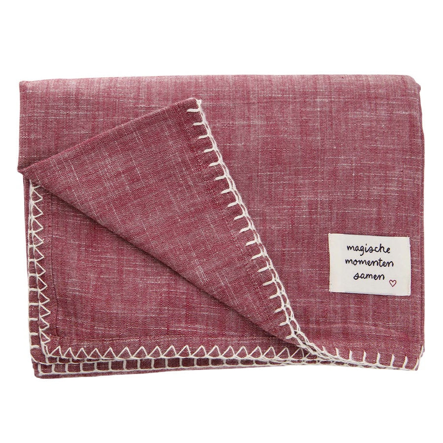 Tafelkleed 'Magische Momenten' 250x150cm-donkerrood