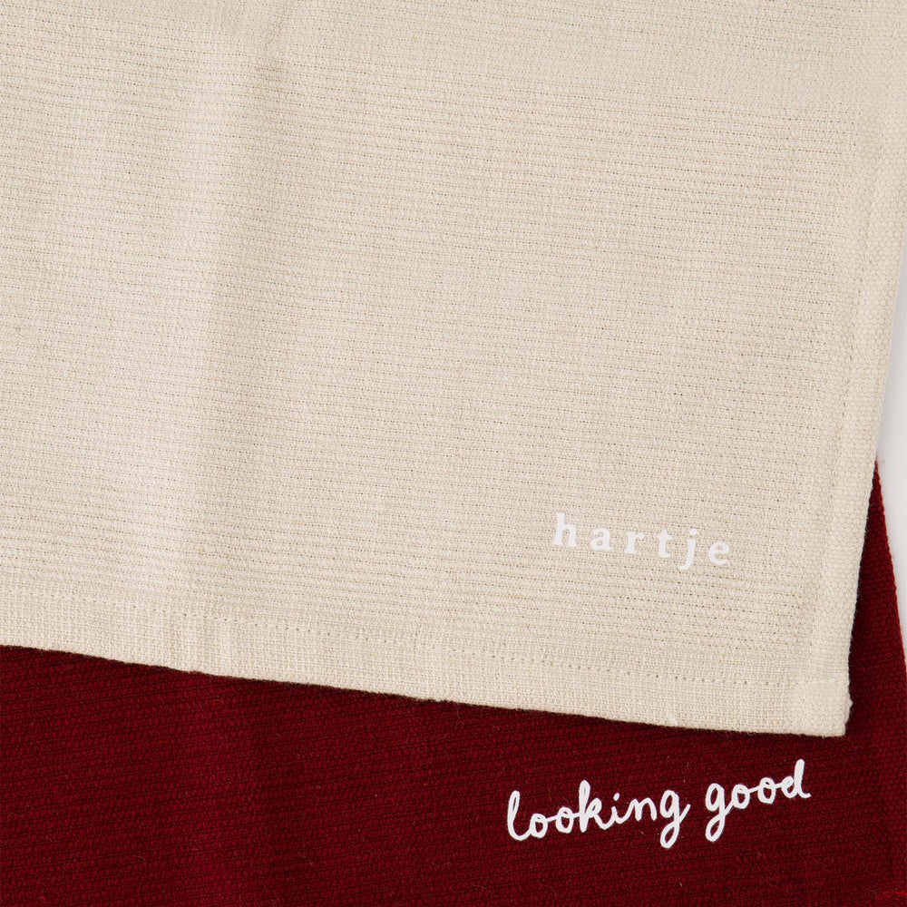 Vaatdoekenset 'Looking Good/Hartje'-zand/port
