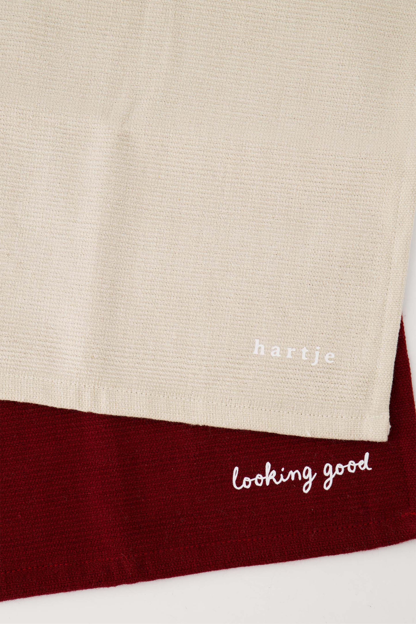 Vaatdoekenset 'Looking Good/Hartje'-zand/port