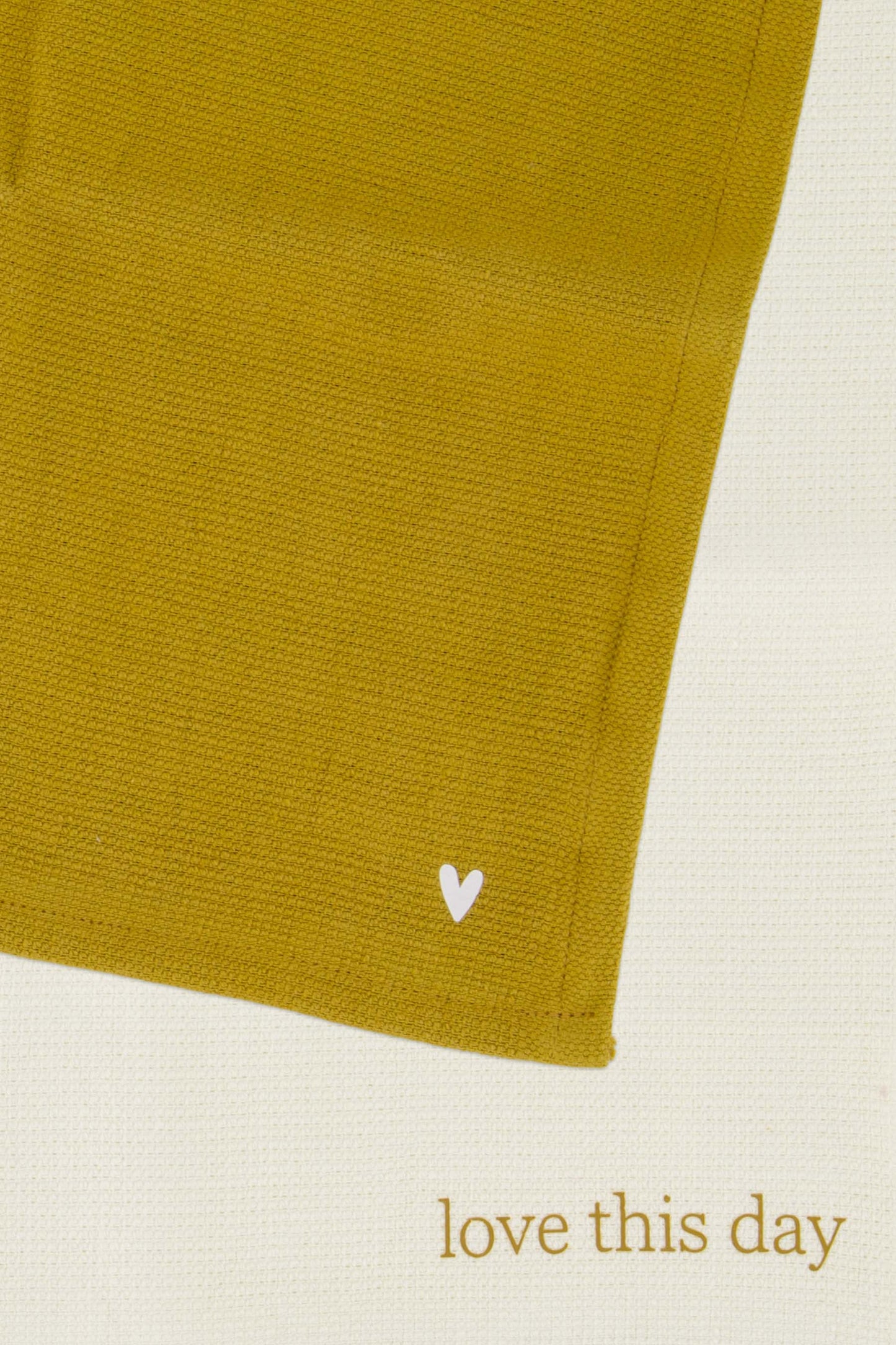 Vaatdoekenset 'Love this day' Hartje-white/gold