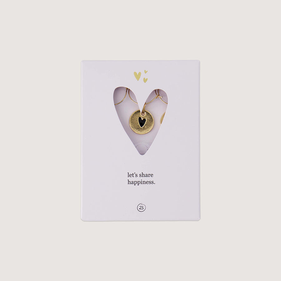 Wijnglashangers in doosje Hartje set van 6-goud