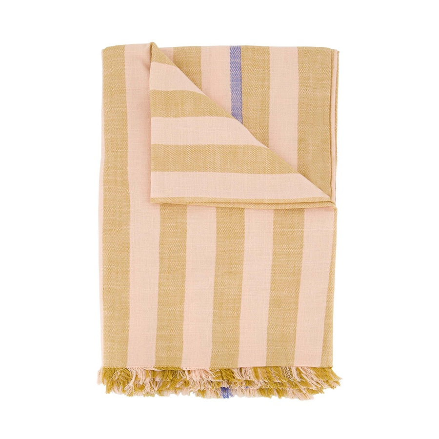 Zomerdoek Strepen 90x200cm-honing/blauw