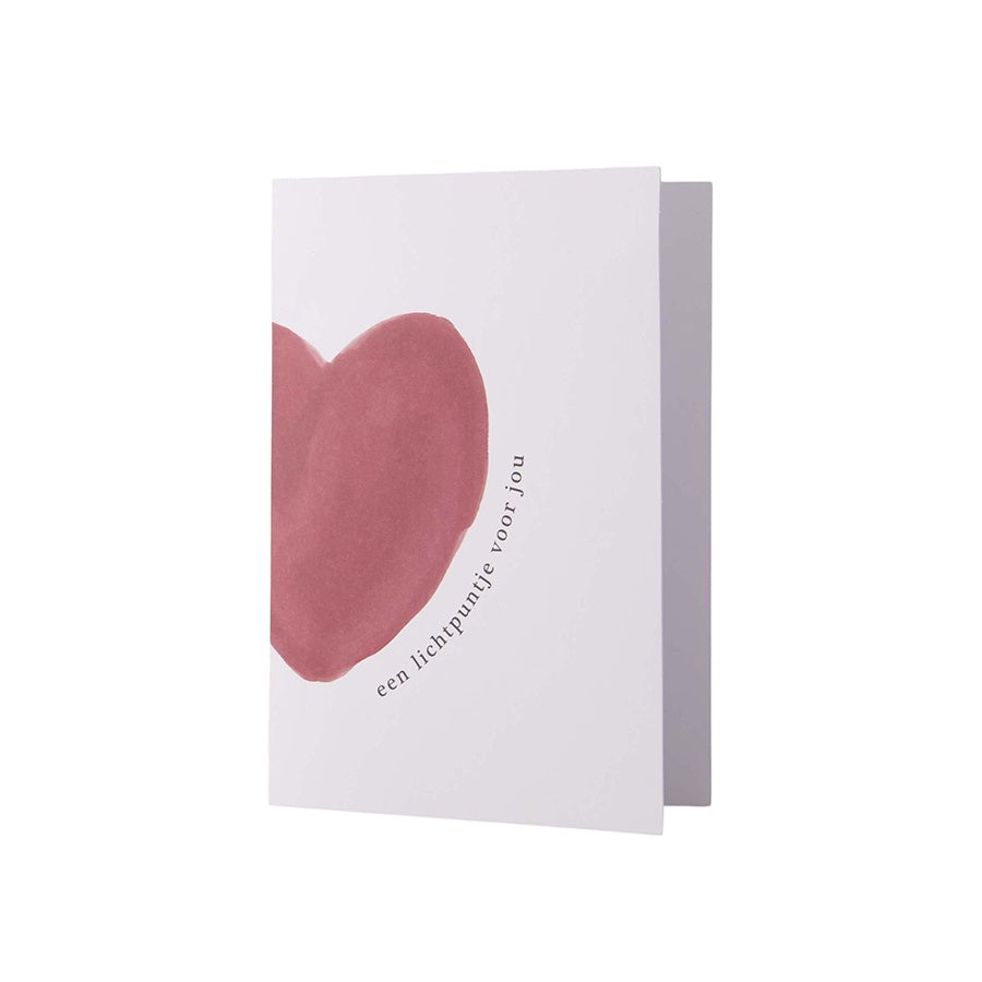 Wenskaart 'Een Lichtpuntje'-wit/rood