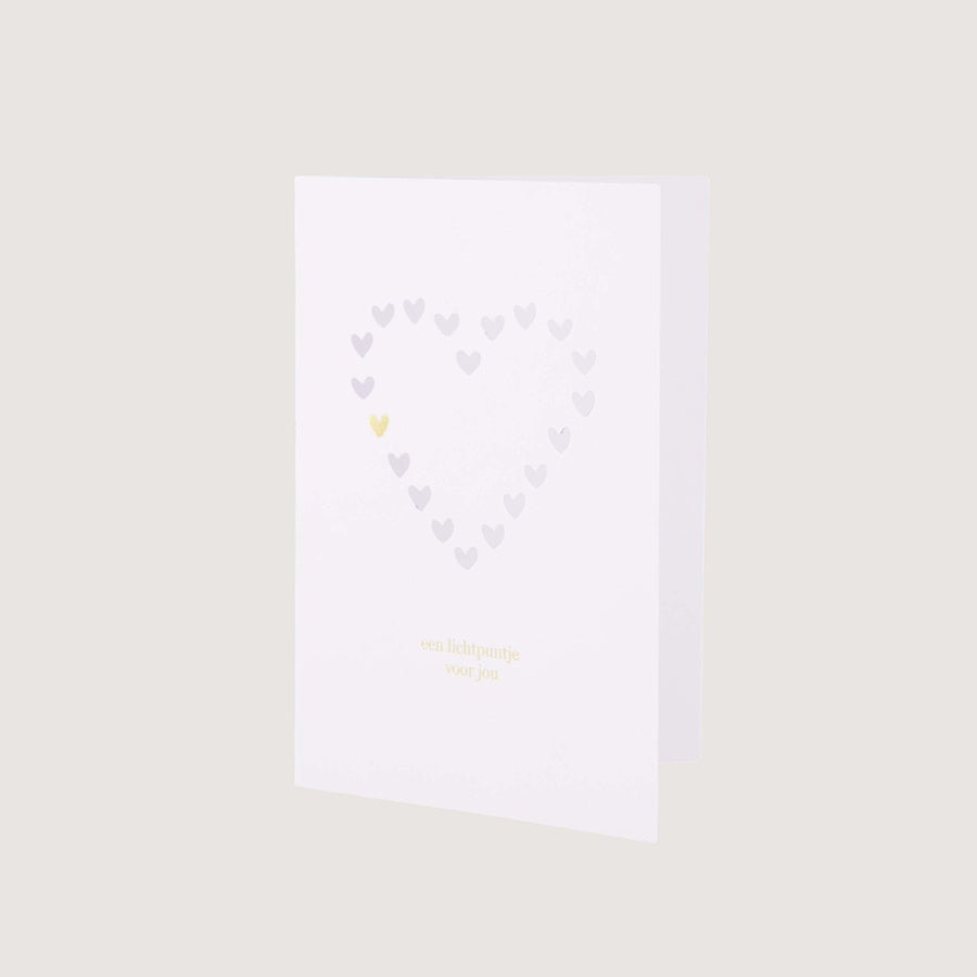 Wenskaart 'Lichtpuntje voor jou'-wit/goud